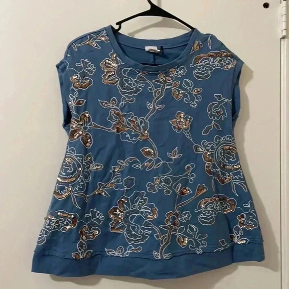 Anthropologie Akemi + Kin Hildie Sequined Top Size XXSP - Picture 4 of 8